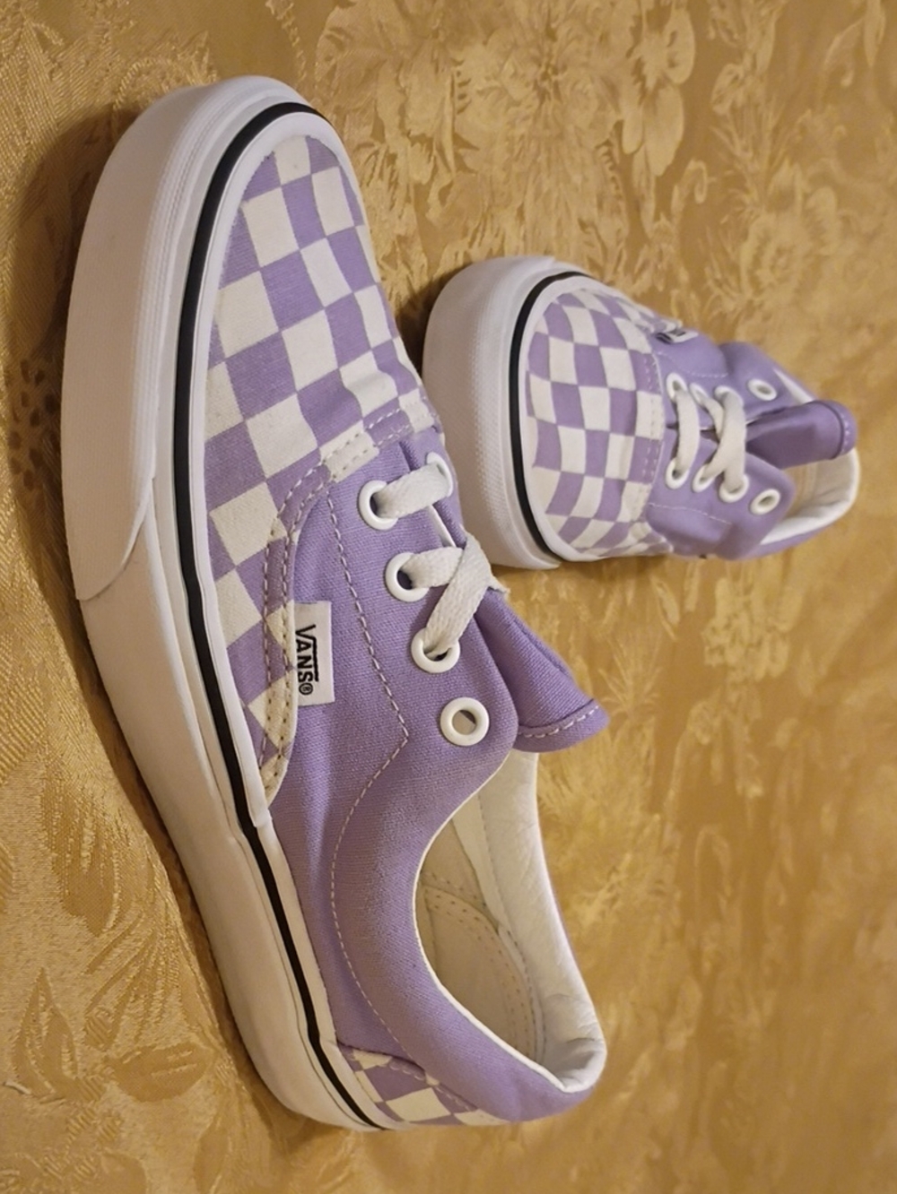 VANS  Lavender and White Checkerboard Low-Top Sneakers Women's 5.0 Men's 3.5